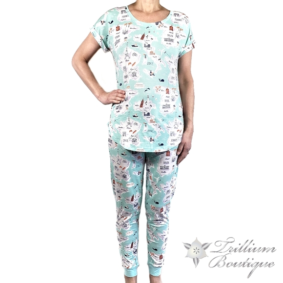 Munki Munki Women's Pajama Set Light Blue, NWT! - Picture 2 of 9
